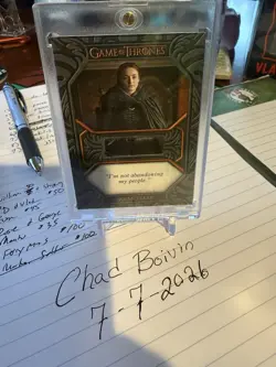 Rittenhouse Game of Thrones Iron Anniversary Relic Quote Sansa Stark - Image 1