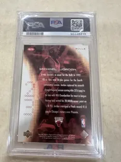 2003 Upper Deck Hardcourt Michael Jordan Heart of A Champion-Gold PSA 10 GEM MT - Image 2