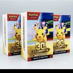 Pokemon TCG 30th Celebration Booster Bundle x3 FACTORY SEALED *PRESALE* - Image 1