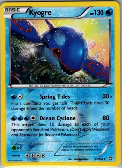Kyogre 53/160 Reverse Holo XY - Primal Clash - Pokemon Card - NM - Image 1