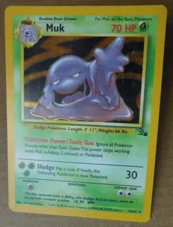 Muk 13/62 Rare Holo Fossil Set Pokemon Card LP/MP - Image 1