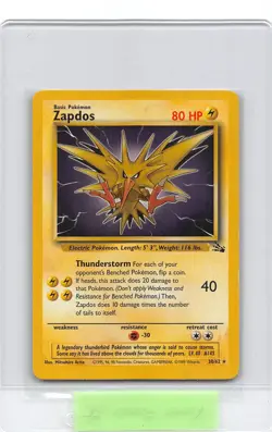 Zapdos 30/62 - NON-HOLO Rare - Fossil UNLIMITED - VINTAGE WOTC Pokemon Card - LP - Image 1