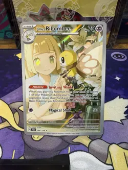 Pokemon TCG Lillie's Ribombee Card Journey Together Illustration, 164/159 - Image 1