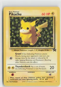 Pokemon Card Pikachu Basic 60HP Black Star Promo Ivy Pikachu 1999 LP - Image 1