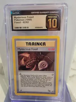 Pokemon TCG Mysterious Fossil Fossil 62/62 CGC PRESTINE 10 - Image 1