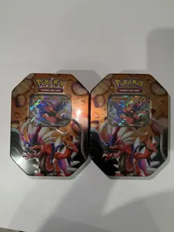 2X Pokemon TCG: Slashing Legends Tin Koraidon EX - Brand New & Factory Sealed - Image 1