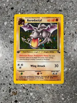 Pokemon TCG Prerelease 1st Edition Aerodactyl 1/62 Fossil Pre-release Holo - Image 1