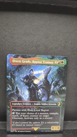 Owen Grady, Raptor Trainer (Borderless) - Foil NM MTG Universes Beyond - Image 1
