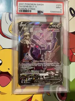 The Pokemon Company PSA 9 Genesect V Full Art Holo Fusion Strike 255/264 - Image 1
