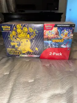 Pokemon TCG Scarlet & Violet Surging Sparks 2‑Pack Elite Trainer Box & Booster - Image 1