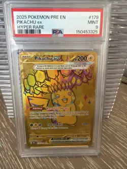 PSA 9 Pokemon Pikachu ex 179/131 Prismatic Evolutions Hyper Rare Full Art - Image 1
