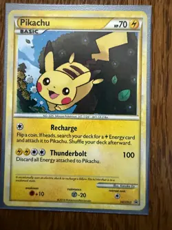 Pokemon TCG Heart Gold & Soul Silver Pikachu HGSS03 Holo Black Star Promo - Image 1