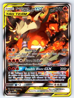 Reshiram & Charizard GX - SM201 Holo Promo Sun & Moon Promo Pokemon Near Mint - Image 1
