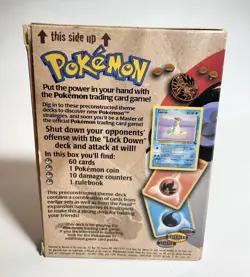 Pokemon Lockdown Theme Deck Wizards Of The Coast 1999 Box Coin Accessories Only - Image 2