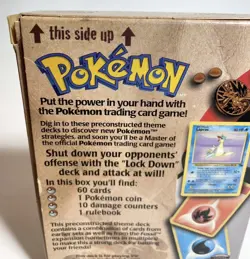 Pokemon Lockdown Theme Deck Wizards Of The Coast 1999 Box Coin Accessories Only - Image 3