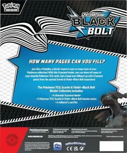 Pokemon TCG Scarlet Violet SV10 5 Black Bolt Binder Collection 5 Packs NEW - Image 2