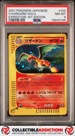 2001 Pokemon Japanese Expedition #103 Charizard Holo 1st Edition PSA 8 - Image 1