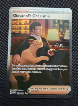 Pokemon TCG 151 Full Art Trainer Giovanni's Charisma 204/165 - Image 1