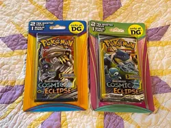 Pokemon Sun & Moon Cosmic Eclipse Lot Of 2 Hanger Packs 2021 (2 mini packs per) - Image 2
