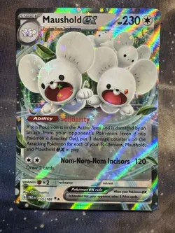 Pokemon TCG Maushold ex 155/182 SV04: Paradox Rift Holo - Image 1