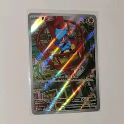 Pokemon Riolu #010 Mega Evolution ETB Promo Illustration Rare Full Art Holo NM - Image 2