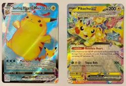Pokemon TCG Surfing Pikachu VMAX 051/198 + Pikachu ex 057/191 Lot (2) EN - Image 1