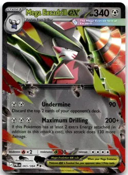 Mega Excadrill ex 065/084 Double Rare Pitch Black Pokemon NM - Image 1