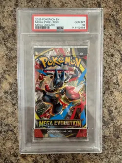 PSA Grade 10 Mint Pokemon Mega Evolution Booster Pack Mega Lucario - Image 1