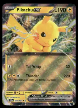 Pikachu ex 028/131 Double Rare Prismatic Evolutions Pokemon Holo Near Mint - Image 1