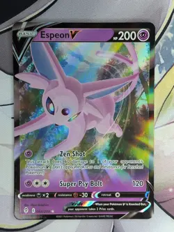 Pokemon TCG Evolving Skies Full Art Holo Espeon v 64/203 - Image 1
