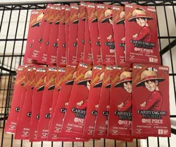 One Piece OP-13 TCG CARRYING ON HIS WILL Sleeved Booster Pack Lot of 26 - Image 1
