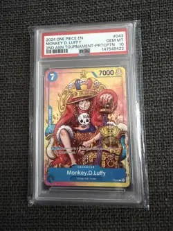 Monkey.D.Luffy P-043 2nd Anniversary Stamped Promo One Piece TCG - PSA 10 - Image 1
