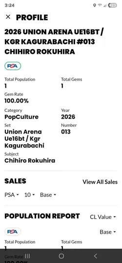 Chihiro Rokuhira (013) Foil KAGURABACHI Union Arena Promo PSA 10 Pop 1 - Image 5