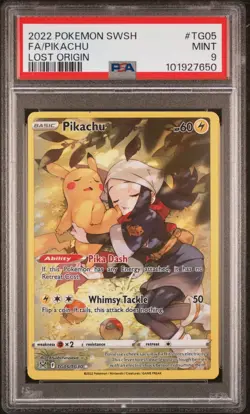 PSA 9 Pikachu Full Art 2022 POKEMON TG05/TG30 SWSH LOST ORIGIN #TG05 Mint - Image 1