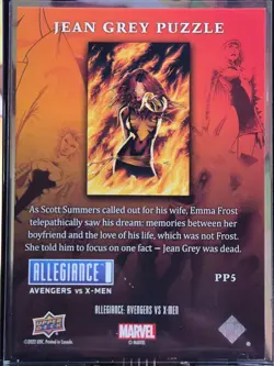 2023 Marvel Allegiance Avengers VS X-Men Jean Grey Puzzle Foil #PP5 SSP 1:768 - Image 2