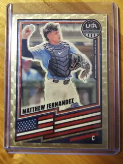 2026 Panini Stars & Stripes USA Matthew Fernandez Gold Vinyl 1/1 USA Baseball - Image 1
