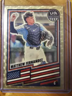 2026 Panini Stars & Stripes USA Matthew Fernandez Gold Vinyl 1/1 USA Baseball - Image 2
