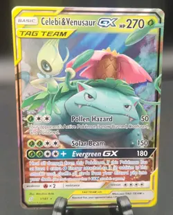 Pokemon Celebi & Venusaur GX TAG TEAM Ultra Rare Holo Sm-Team Up 1/181 - Image 1