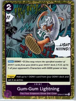 Gum-Gum Lightning (Pirate Foil) OP09-077 English PRB02 - One Piece Card - NM - Image 1