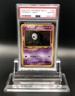 Pokemon Unown A Japanese Neo 2 No. 201 PSA 10 Gem Mint Holo Neo Discovery - Image 1