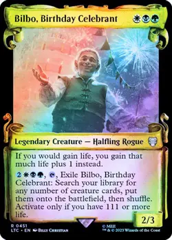MTG BILBO, BIRTHDAY CELEBRANT FOIL SHOWCASE SCROLL The Lord of the Rings NM - Image 1