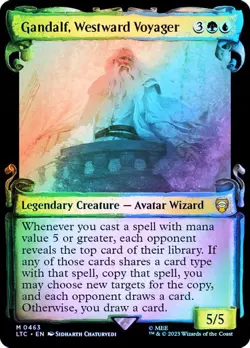 MTG GANDALF, WESTWARD VOYAGER SHOWCASE SCROLL FOIL The Lord of the Rings NM - Image 1