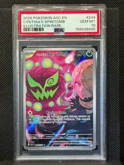 2026 Pokemon Ascended Heroes - Cynthia’s Spiritomb #244 Illustration Rare PSA 10 - Image 1
