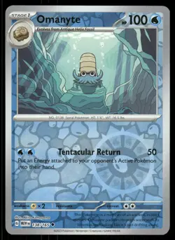 Omanyte 138/165 Uncommon 151 Reverse Holo Pokemon NM/M - Image 1