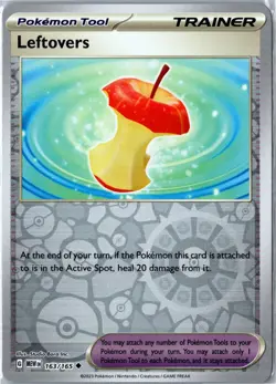 Pokemon Card - Leftovers 163/165 151 Uncommon Reverse Holo Near Mint - Image 1