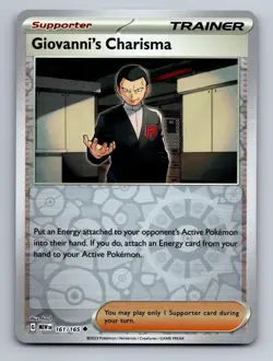 Giovanni's Charisma 161/165 Uncommon 151 Pokemon Near Mint Reverse Holo - Image 1