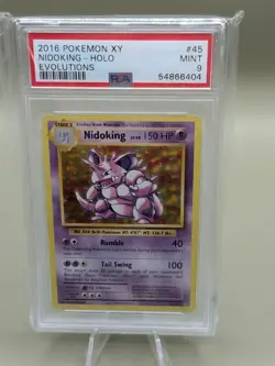 Nidoking Evolutions Holo Rare 45/108 PSA 9 English Pokemon TCG 2016 - Image 1