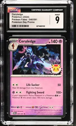 Ceruledge 040/091 Pokemon Day Promo Paldean Fates Pokemon CGC 9 Mint - Image 1