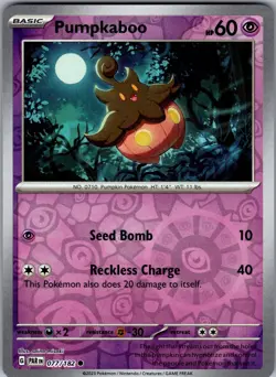 Pumpkaboo 077/182 Common Paradox Rift Pokemon Reverse Holo Near Mint - Image 1