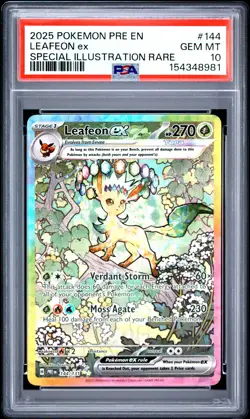Leafeon ex 144/131 Pokemon Prismatic Evolutions Special Illustration Rare PSA 10 - Image 1